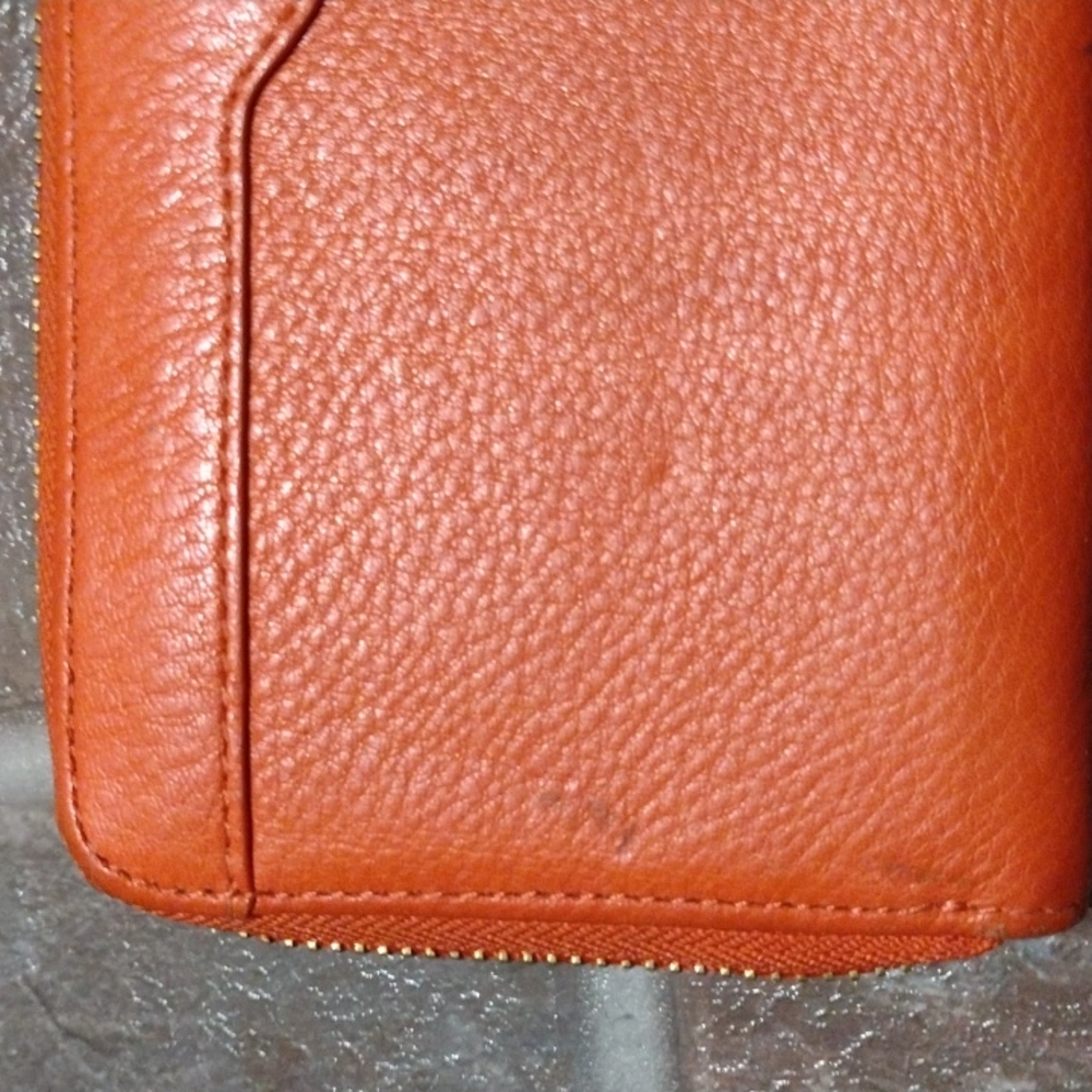Dainer Orange leather full zipper 12 card slots wallet - Picture 10 of 10